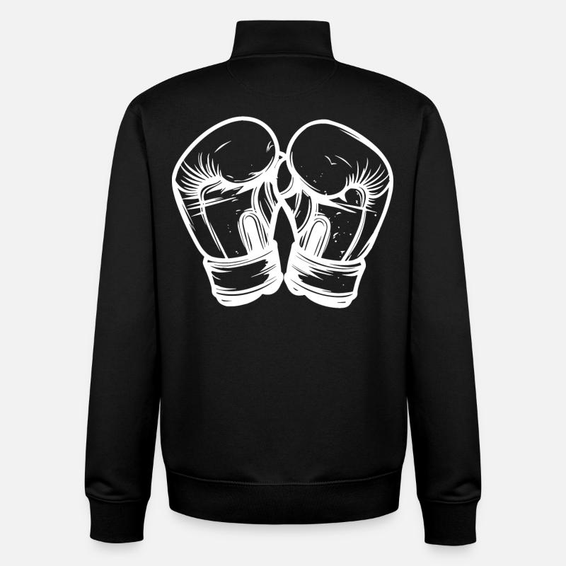 Kickboxhandschuhe Zeichnung - Unisex Organic Zip Sweatshirt von Stanley/Stella - Schwarz