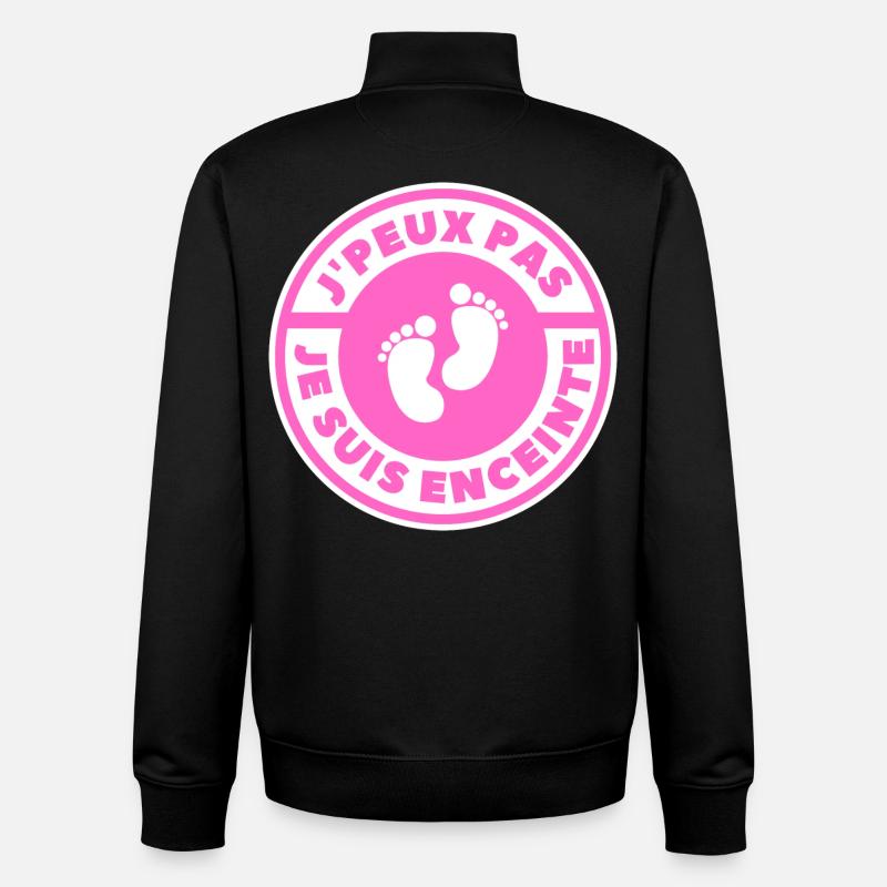 Ich kann nicht, ich bin schwanger - Unisex Organic Zip Sweatshirt von Stanley/Stella - Schwarz