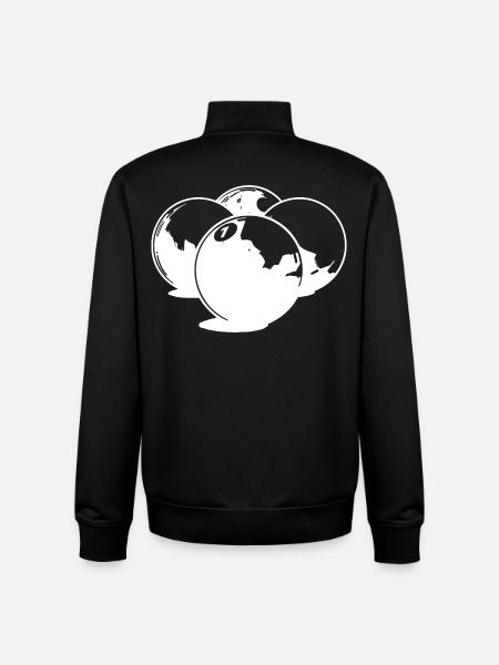 Billiard Balls Drawing - Unisex Organic Zip Sweatshirt by Stanley/Stella - black
