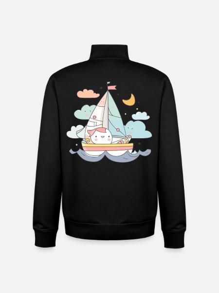 Sailing Comic Style - Unisex Organic Zip Sweatshirt by Stanley/Stella - black