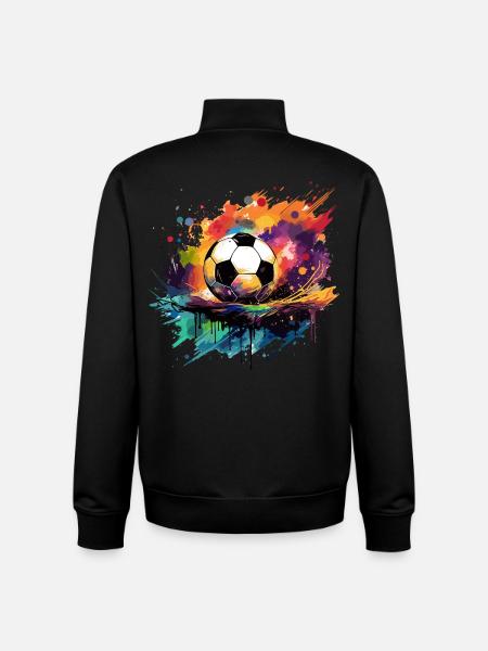 Football Graffiti - Unisex Organic Zip Sweatshirt by Stanley/Stella - black