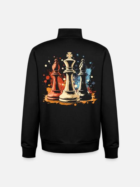 Chess Bishop and King Graffiti - Unisex Organic Zip Sweatshirt by Stanley/Stella - black