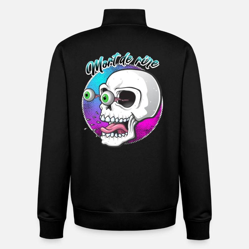 Mort de rire - Sweat zippé unisexe en coton bio Stanley/Stella - noir