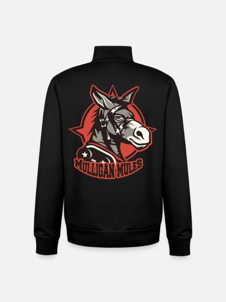 Mulligan Mules Mascot Logo - Unisex Organic Zip Sweatshirt by Stanley/Stella - black