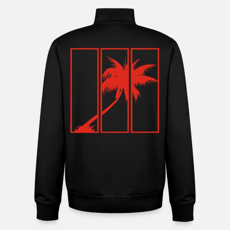 Vue sur les vacances (rouge) - Sweat zippé unisexe en coton bio Stanley/Stella - noir