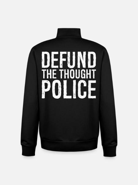 defund the thought police - Unisex Organic Zip Sweatshirt by Stanley/Stella - black