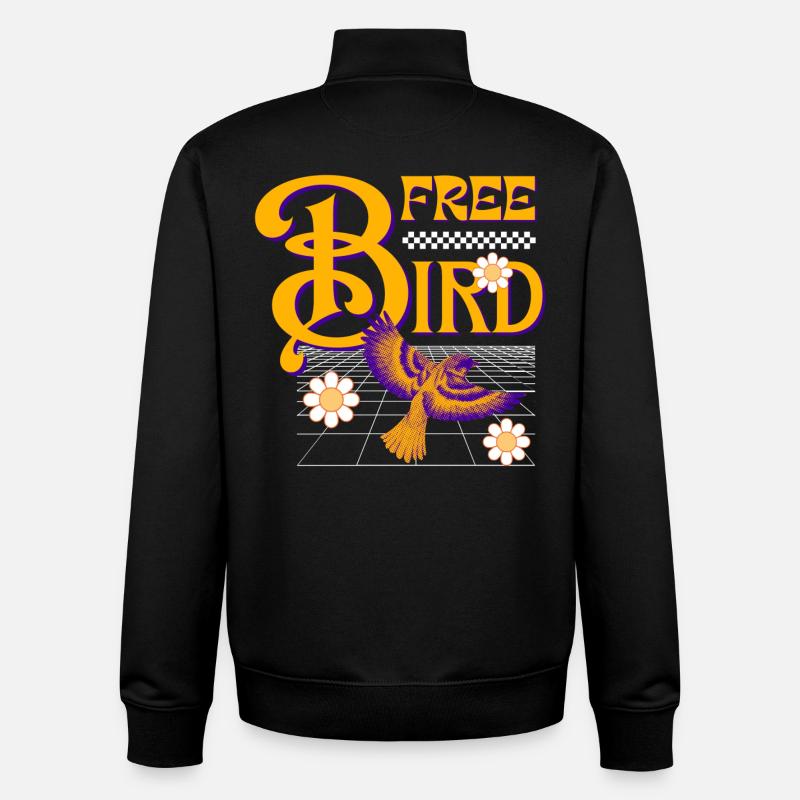 Free Bird – Retro-Design - Unisex Organic Zip Sweatshirt von Stanley/Stella - Schwarz
