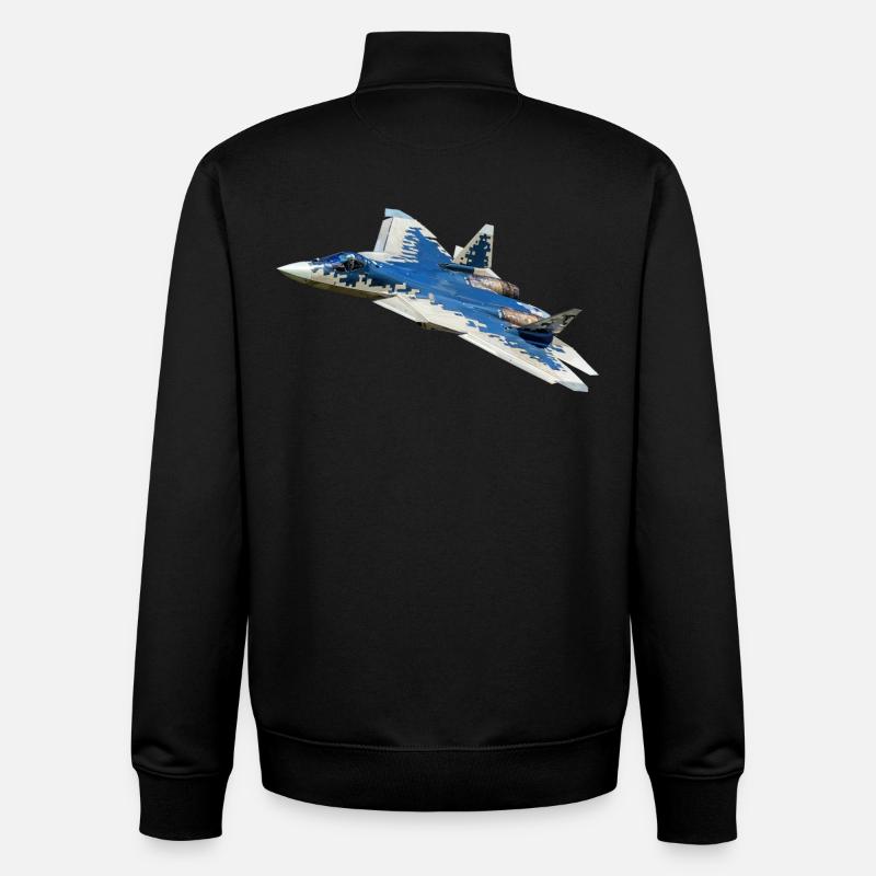 Su-57 - Unisex Organic Zip Sweatshirt by Stanley/Stella - black