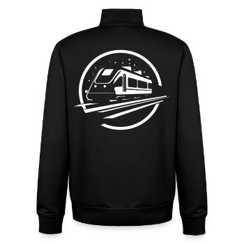 Train Graphics - Unisex Organic Zip Sweatshirt by Stanley/Stella - black - Back - AI Model Male 185 light (185cm)