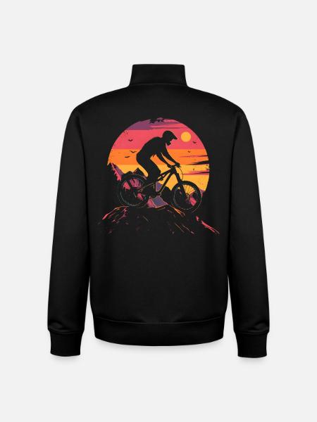 Mountain Biking 90s Look - Unisex Organic Zip Sweatshirt by Stanley/Stella - black
