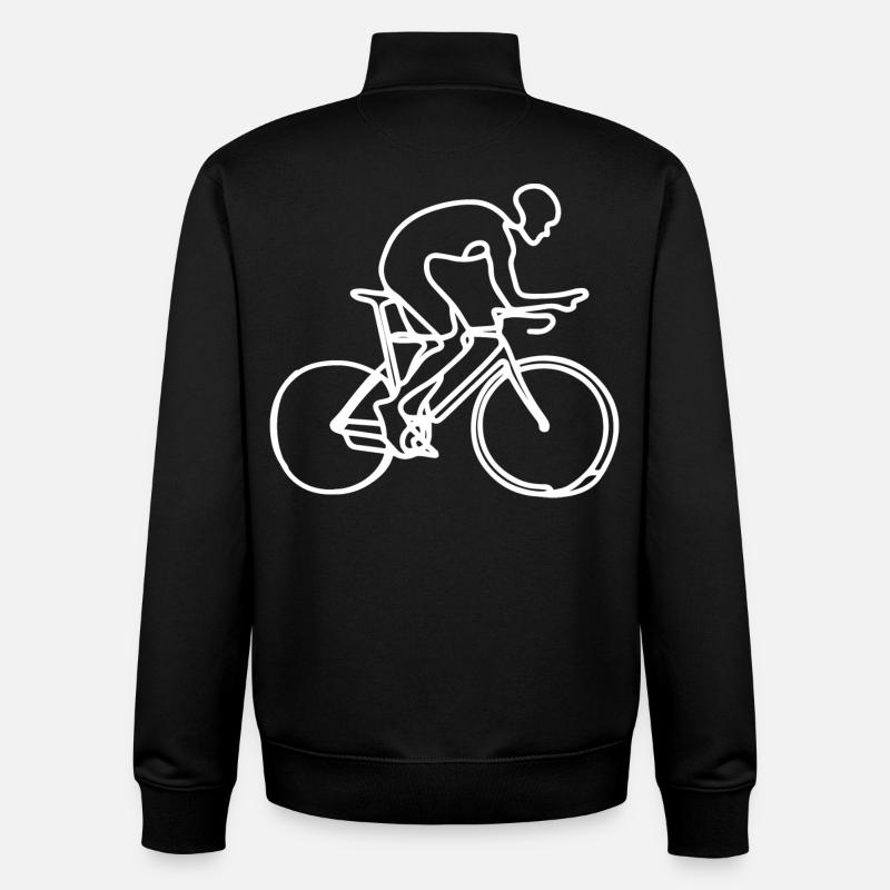 Cyclist Graphic - Unisex Organic Zip Sweatshirt by Stanley/Stella - black
