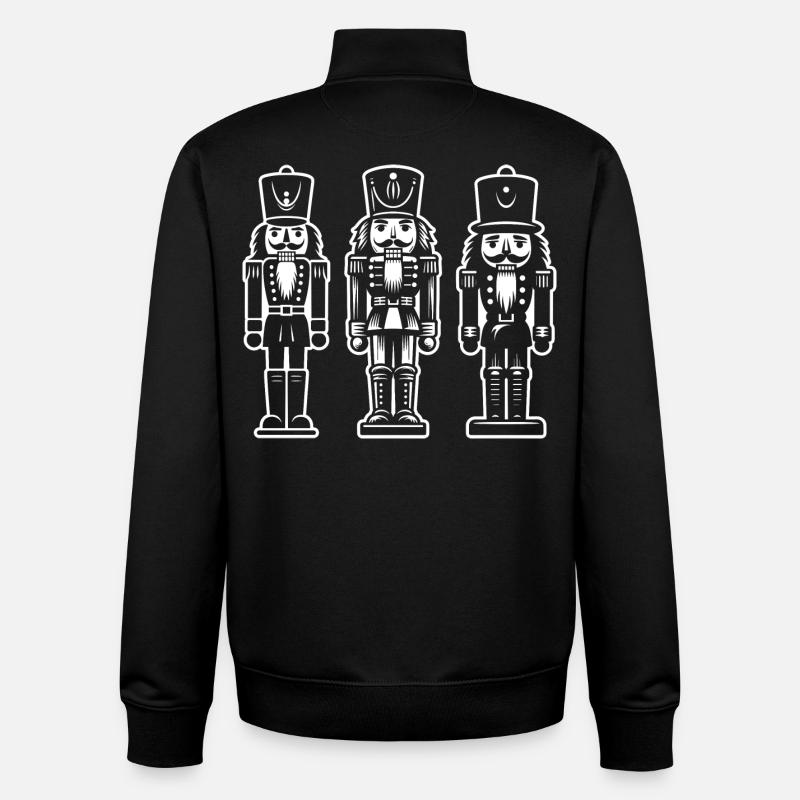 Nutcracker Trio Print - Unisex Organic Zip Sweatshirt by Stanley/Stella - black
