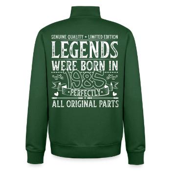 Geburtstag 41. Legends were born in 1985 - Unisex Organic Zip Sweatshirt von Stanley/Stella - Flaschengrün - Hinten - AI Model Male 185 dark (185cm)