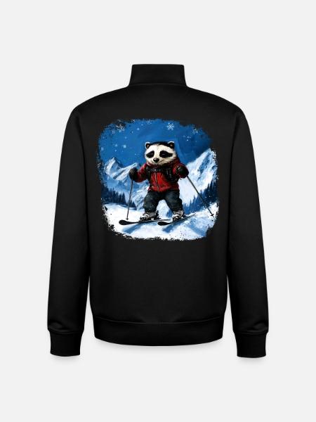 Skifahrer Dachs - Unisex Organic Zip Sweatshirt von Stanley/Stella - Schwarz