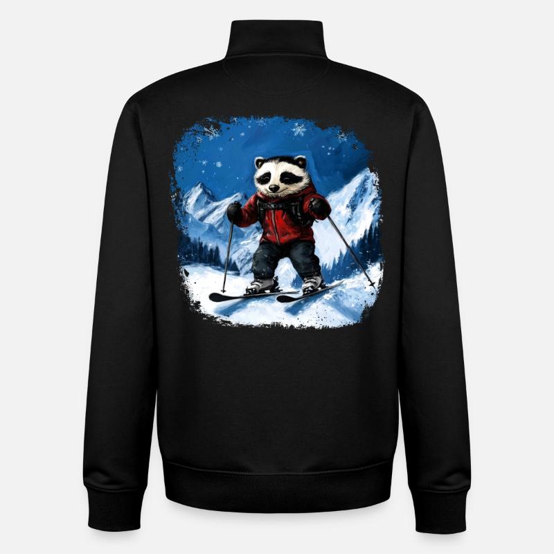 Skifahrer Dachs - Unisex Organic Zip Sweatshirt von Stanley/Stella - Schwarz