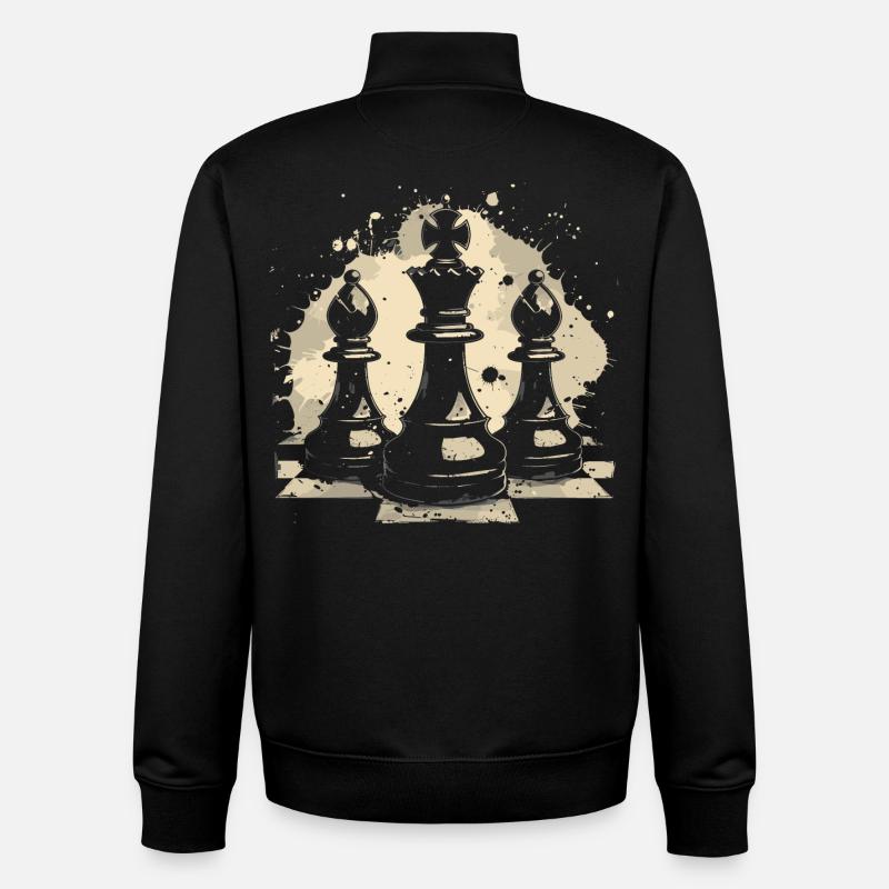 Graffiti d’échecs - Sweat zippé unisexe en coton bio Stanley/Stella - noir
