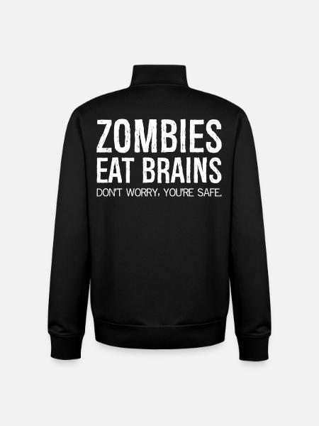zombies eat brains - Unisex Organic Zip Sweatshirt by Stanley/Stella - black
