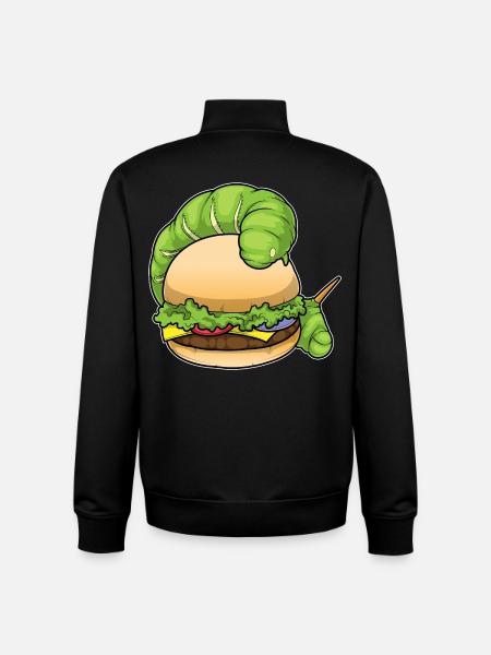 Cheeseburger chenille - Sweat zippé unisexe en coton bio Stanley/Stella - noir