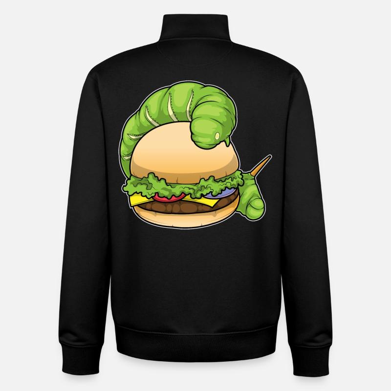 Raupe Cheeseburger - Unisex Organic Zip Sweatshirt von Stanley/Stella - Schwarz