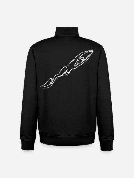 Swimmer Woman Drawing - Unisex Organic Zip Sweatshirt by Stanley/Stella - black