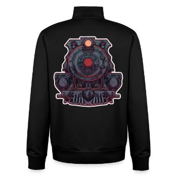 Lokomotive Grafik - Unisex Organic Zip Sweatshirt von Stanley/Stella - Schwarz - Hinten - AI Model Male 185 light (185cm)