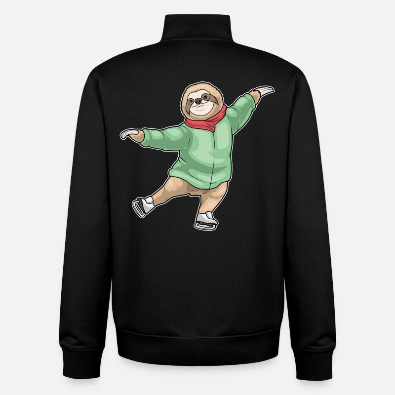 Faultier Eislaufen Schlittschuhe - Unisex Organic Zip Sweatshirt von Stanley/Stella - Schwarz