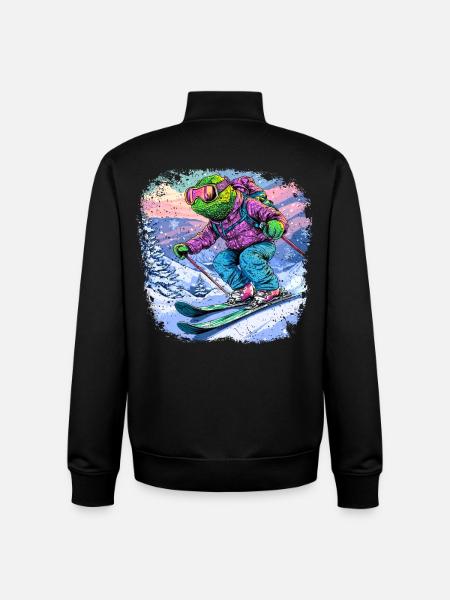 Chameleon Skier / Skier Chameleon - Unisex Organic Zip Sweatshirt by Stanley/Stella - black
