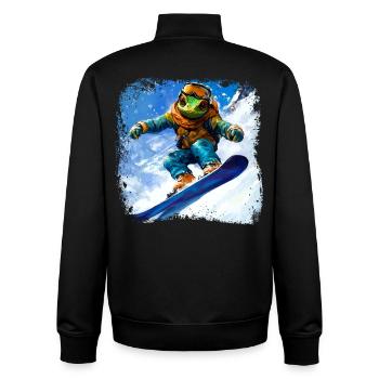 Snowboard Caméléon - Sweat zippé unisexe en coton bio Stanley/Stella - noir - Dos - AI Model Male 185 light (185cm)