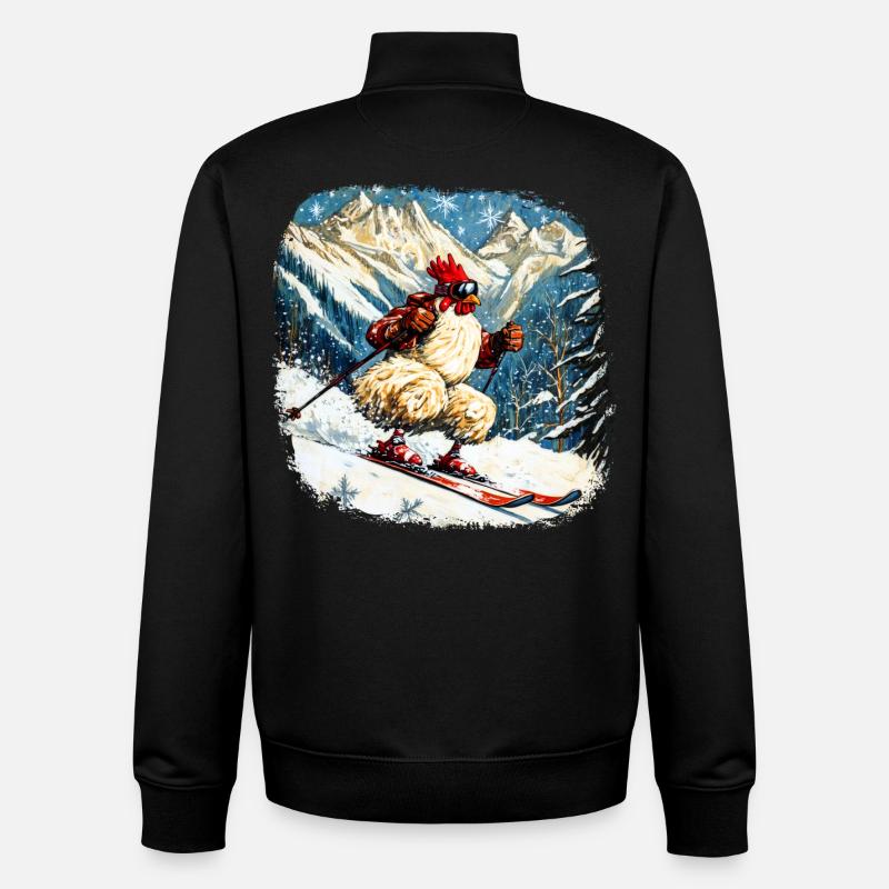 Ski Chickens - Unisex Organic Zip Sweatshirt by Stanley/Stella - black