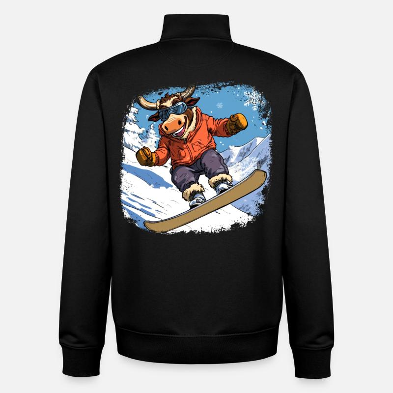 Stiere Snowboard - Unisex Organic Zip Sweatshirt von Stanley/Stella - Schwarz
