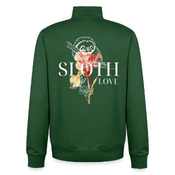 Amour paresseux – Art floral et paresseux - Sweat zippé unisexe en coton bio Stanley/Stella - vert bouteille - Dos - AI Model Male 185 dark (185cm)