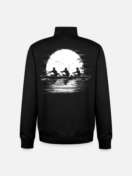 Rowing Team Sketch - Unisex Organic Zip Sweatshirt by Stanley/Stella - black