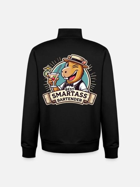 Bartender Bartender Capybara Capy Gift - Unisex Organic Zip Sweatshirt by Stanley/Stella - black