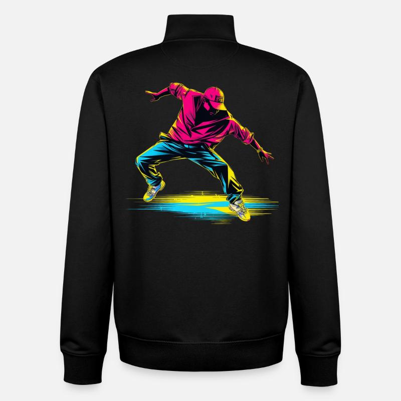 Breakdance Retrowave - Unisex Organic Zip Sweatshirt von Stanley/Stella - Schwarz