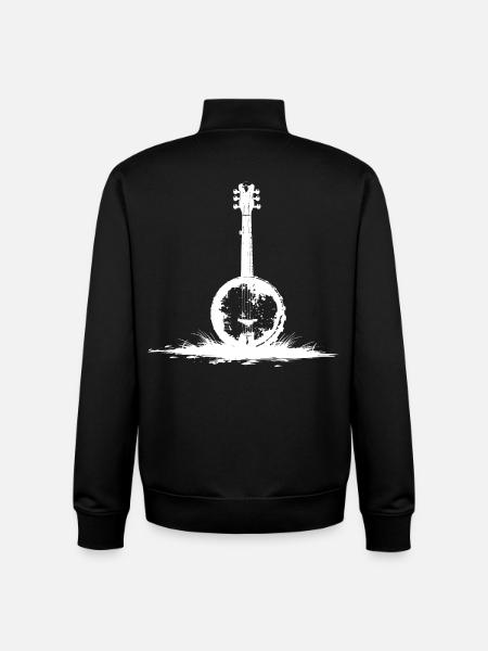 Banjo Sketch - Unisex Organic Zip Sweatshirt by Stanley/Stella - black