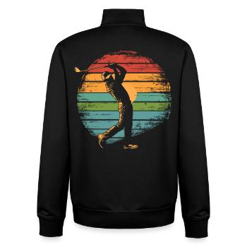 Vintage Golfer - Unisex Organic Zip Sweatshirt von Stanley/Stella - Schwarz - Hinten - AI Model Male 185 light (185cm)