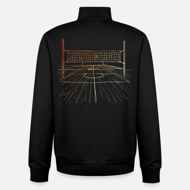 Retro Volleyballplatz - Unisex Organic Zip Sweatshirt von Stanley/Stella - Schwarz