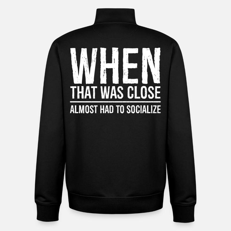 quand c’était proche - Sweat zippé unisexe en coton bio Stanley/Stella - noir