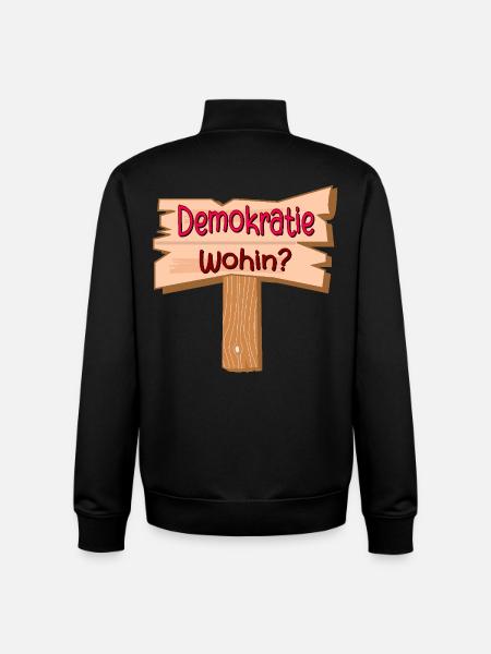 DEMOKRATIE PFAD - Unisex Organic Zip Sweatshirt von Stanley/Stella - Schwarz