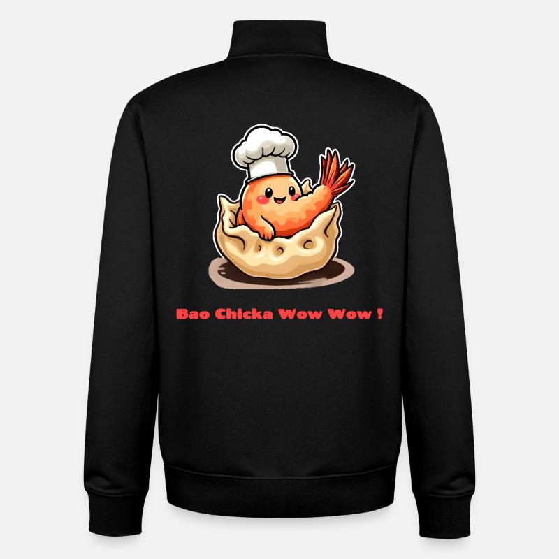 Shrimp Dumpling – Bao Chicka Wow Wow! - Unisex Organic Zip Sweatshirt by Stanley/Stella - black