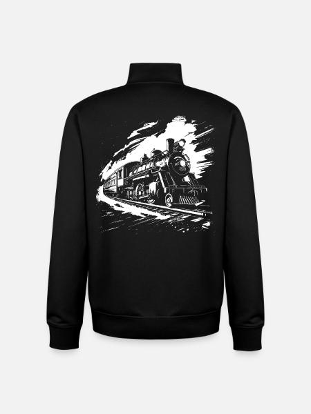 Railway Drawing - Unisex Organic Zip Sweatshirt by Stanley/Stella - black