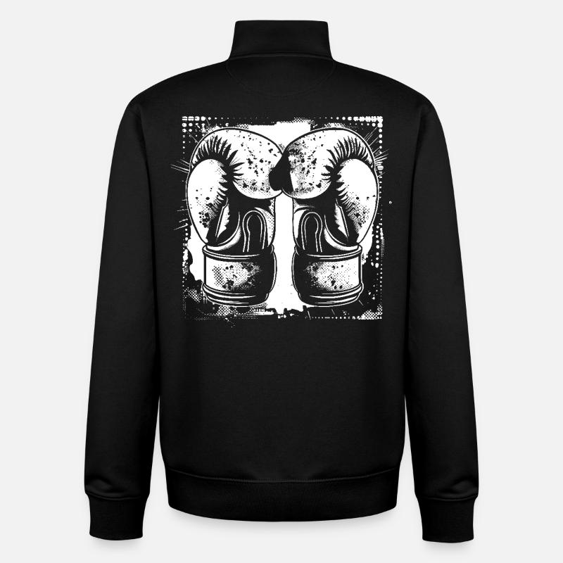 Boxhandschuhe Skizze - Unisex Organic Zip Sweatshirt von Stanley/Stella - Schwarz