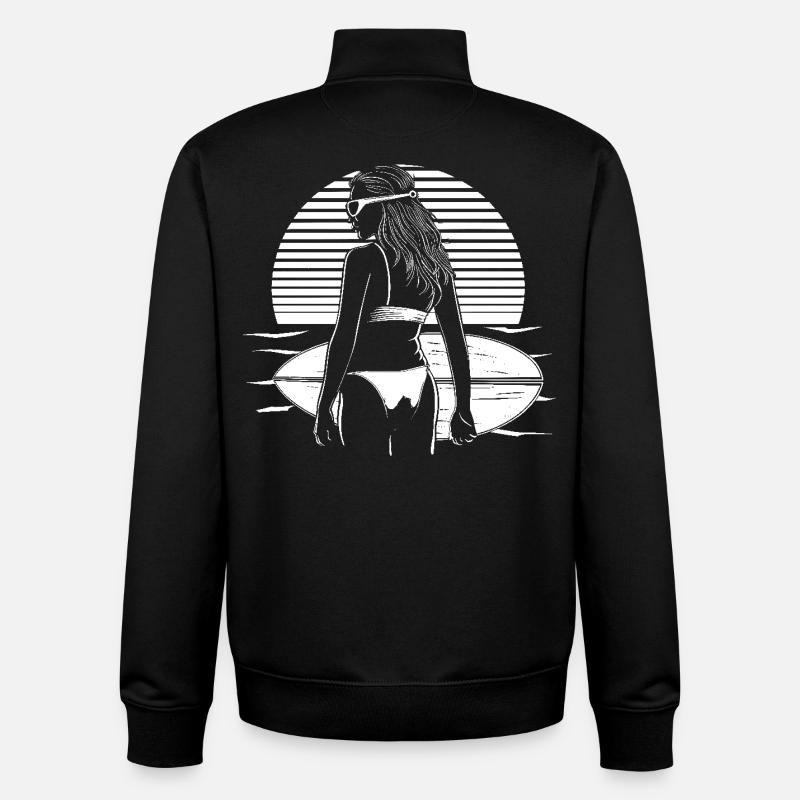 Weiblicher Surfer - Unisex Organic Zip Sweatshirt von Stanley/Stella - Schwarz