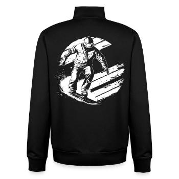 Snowboarder Zeichnung - Unisex Organic Zip Sweatshirt von Stanley/Stella - Schwarz - Hinten - AI Model Male 185 light (185cm)