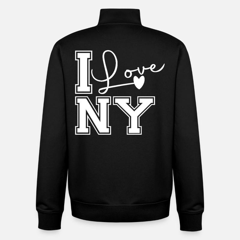 J’adore ny - Sweat zippé unisexe en coton bio Stanley/Stella - noir
