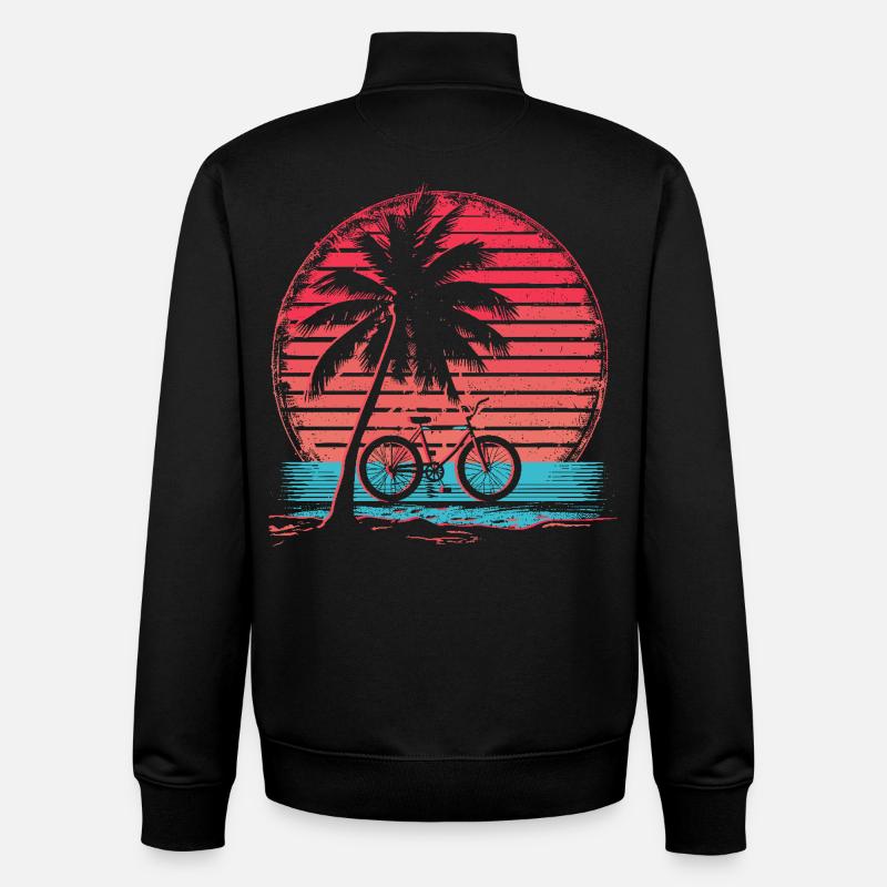 Fahrrad Synthwave - Unisex Organic Zip Sweatshirt von Stanley/Stella - Schwarz