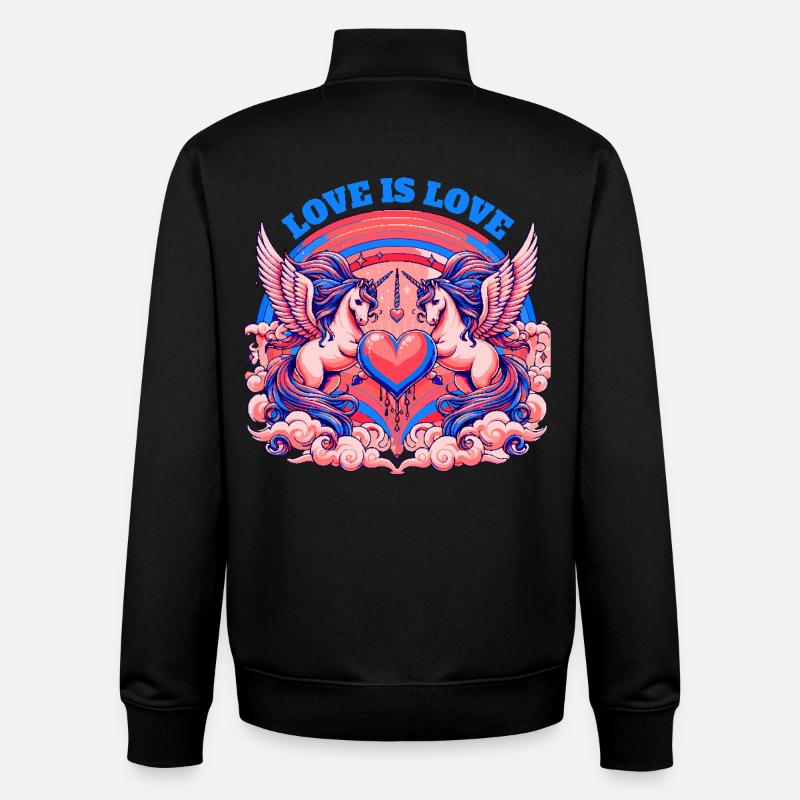 Love is Love Blau - Unisex Organic Zip Sweatshirt von Stanley/Stella - Schwarz