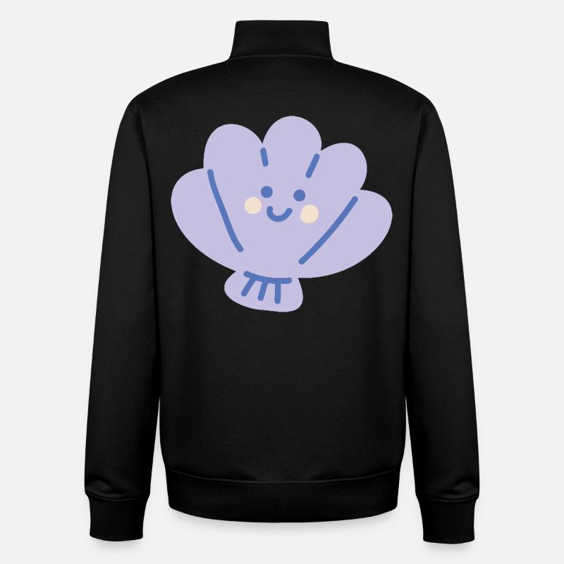 Coquille Océan - Sweat zippé unisexe en coton bio Stanley/Stella - noir