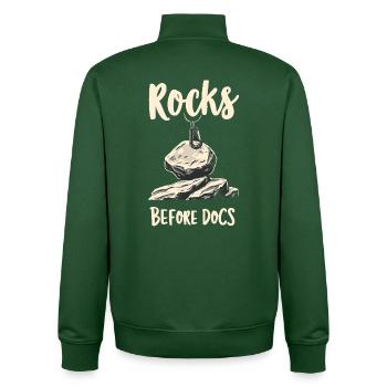 Rocks avant Docs - Sweat zippé unisexe en coton bio Stanley/Stella - vert bouteille - Dos - AI Model Male 185 dark (185cm)