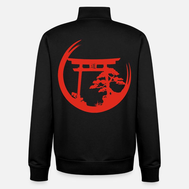 Japanische Atmosphäre (rot) - Unisex Organic Zip Sweatshirt von Stanley/Stella - Schwarz